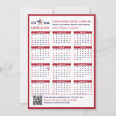 America 250 Patriotic Red 2026 Calendar Kaart (Voorkant)