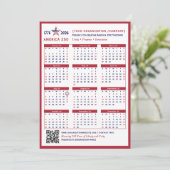 America 250 Patriotic Red 2026 Calendar Kaart (Staand voorkant)