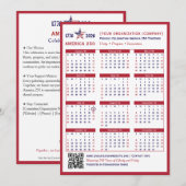 America 250 Patriotic Red 2026 Calendar Kaart (Voorkant / Achterkant)