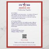 America 250 Patriotic Red 2026 Kalender Keepsake Flyer (Achterkant)
