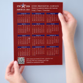 America 250 Patriotic Red 2026 Kalender Keepsake Flyer (Hand)