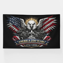 America 250 Patriottische Adelaar en Militaire Hul Spandoek