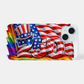 America 250 Pride Vlag iPhone 15 Hoesje (Achterkant horizontaal)