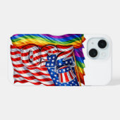 America 250 Pride Vlag iPhone 15 Hoesje (Achterkant horizontaal)