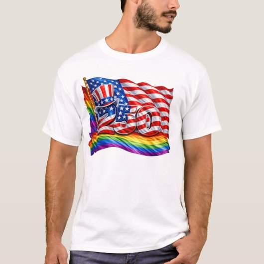 America 250 Pride Vlag T-shirt (Voorkant)