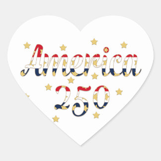 America 250 red white blue gold  hart sticker