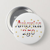 America 250 red white blue gold ronde button 7,6 cm (Voorkant /achterkant)