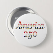 America 250 red white blue gold ronde button 7,6 cm (Voorkant /achterkant)