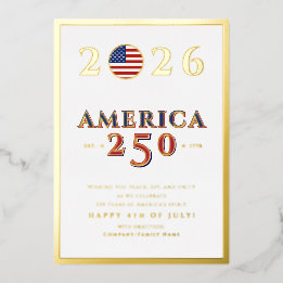 America 250 Semiquincentennial 2026 July 4th Folie Feestdagenkaart
