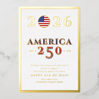 America 250 Semiquincentennial 2026 July 4th Folie Feestdagenkaart