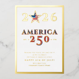 America 250 Semiquincentennial 2026 July 4th Star Folie Feestdagenkaart