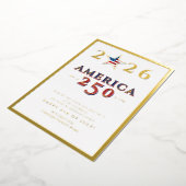 America 250 Semiquincentennial 2026 July 4th Star Folie Feestdagenkaart (Gedraaid)