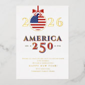 America 250 Semiquincentennial 2026 New Year's Folie Feestdagenkaart (Voorkant)