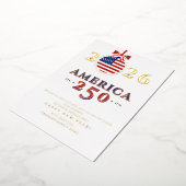 America 250 Semiquincentennial 2026 New Year's Folie Feestdagenkaart (Gedraaid)