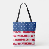 America 250 Stars & Stripes 1776 2026 Lettering Tote Bag (Achterkant)