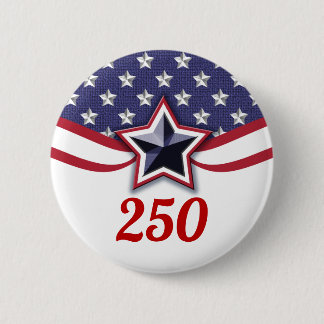 America 250 Stars Stripes Design Ronde Button 5,7 Cm