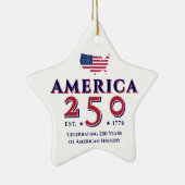 America 250 Verenigde Staten Patriotic Keepsake Gi Keramisch Ornament (Rechts)