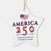 America 250 Verenigde Staten Patriotic Keepsake Gi Keramisch Ornament (Links)