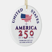 America 250 Verenigde Staten Patriotic Keepsake Gi Keramisch Ornament (Rechts)