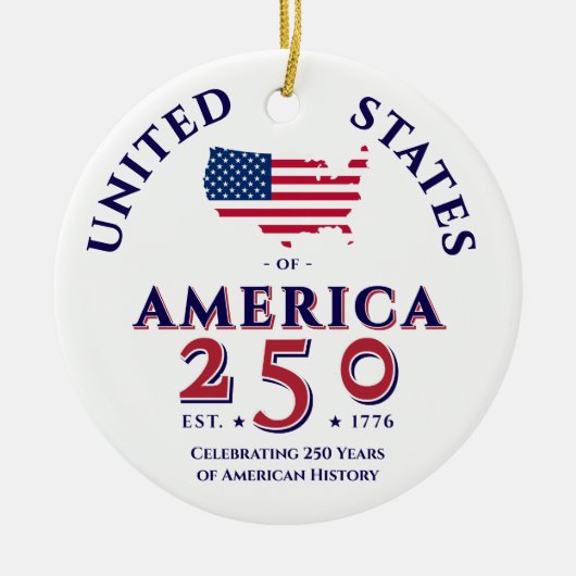 America 250 Verenigde Staten Patriotic Keepsake Gi Keramisch Ornament (Voorkant)