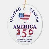 America 250 Verenigde Staten Patriotic Keepsake Gi Keramisch Ornament (Links)