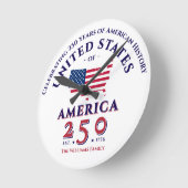 America 250 Verenigde Staten Patriotic Keepsake Gi Ronde Klok (Hoek)