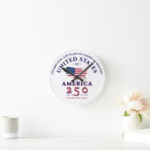 America 250 Verenigde Staten Patriotic Keepsake Gi Ronde Klok (Huis)