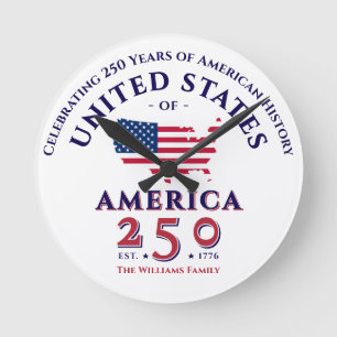 America 250 Verenigde Staten Patriotic Keepsake Gi Ronde Klok