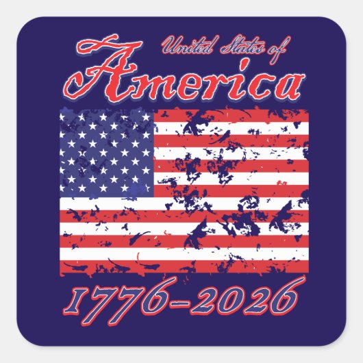 America 250 vierkante sticker (Voorkant)