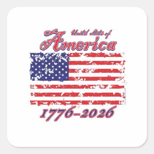 America 250 vierkante sticker (Voorkant)