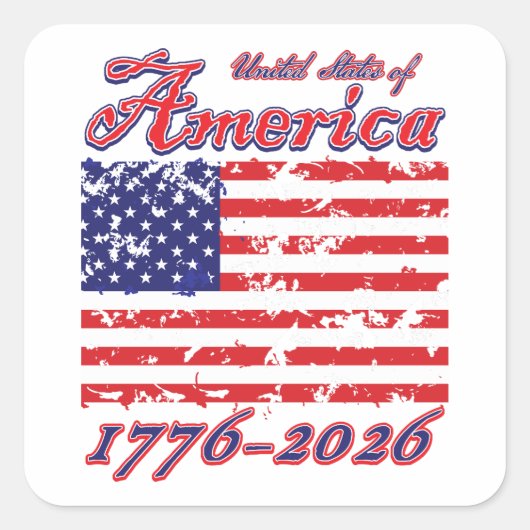 America 250 vierkante sticker (Voorkant)