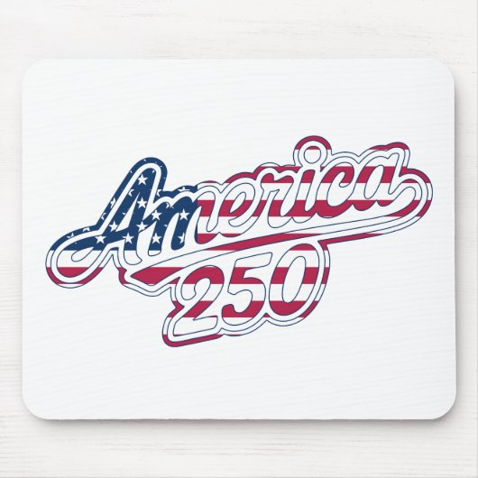 America 250 Vlag Script Semiquincentennial Design Muismat (Voorkant)