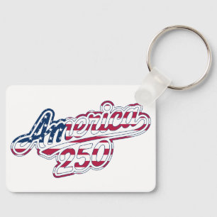 America 250 Vlag Script Semiquincentennial Design Sleutelhanger
