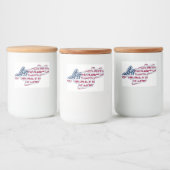 America 250 Vlag Script Semiquincentennial Design Voedselcontainer Etiket (Flessen)