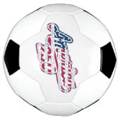 America 250 Vlag Script Semiquincentennial Design Voetbal (Gedraaid)