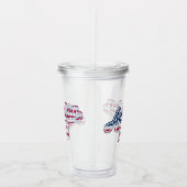 America 250 Vlag Script Semiquincentennial Ontwerp Acryl Drinkbeker (Rechts)