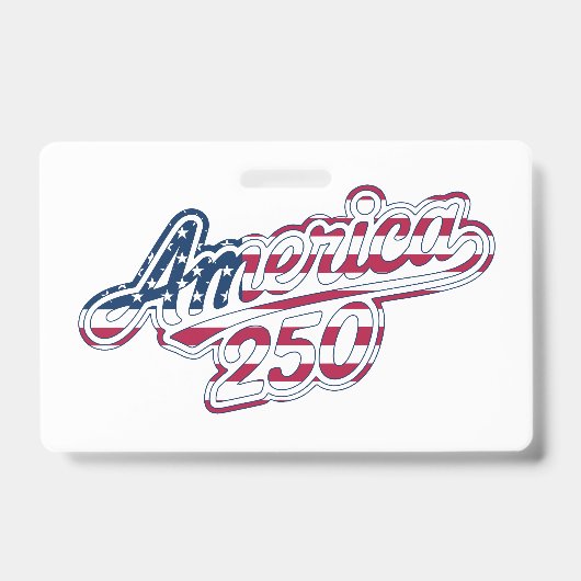 America 250 Vlag Script Semiquincentennial Ontwerp Badge (Voorzijde)