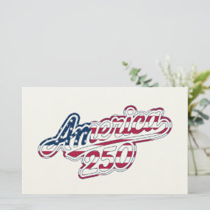 America 250 Vlag Script Semiquincentennial Ontwerp Briefpapier
