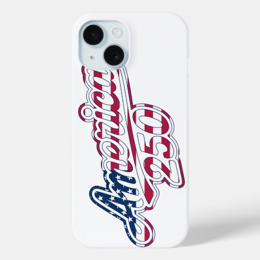 America 250 Vlag Script Semiquincentennial Ontwerp Case-Mate iPhone Case (Achterkant)