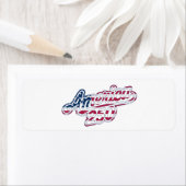 America 250 Vlag Script Semiquincentennial Ontwerp Etiket (Insitu)