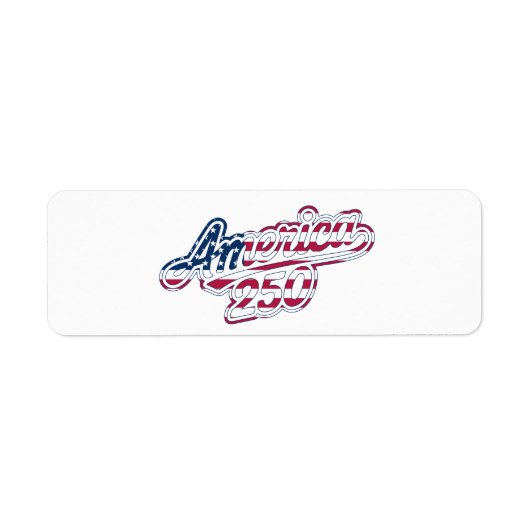America 250 Vlag Script Semiquincentennial Ontwerp Etiket (Voorkant)