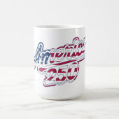 America 250 Vlag Script Semiquincentennial Ontwerp Magische Mok (Midden)
