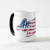America 250 Vlag Script Semiquincentennial Ontwerp Magische Mok (Voorkant links)