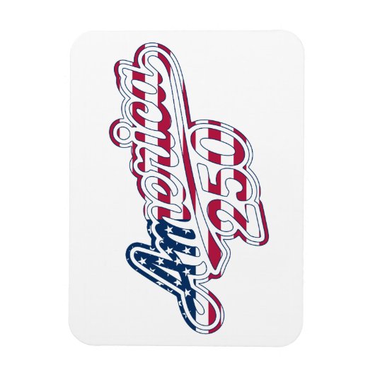 America 250 Vlag Script Semiquincentennial Ontwerp Magneet (Verticaal)