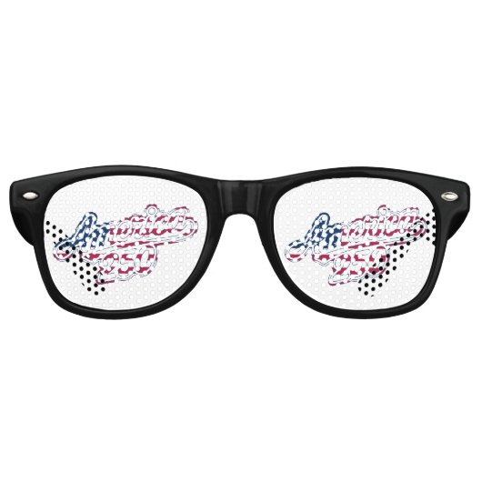 America 250 Vlag Script Semiquincentennial Ontwerp Retro Zonnebril (Voorkant)