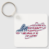 America 250 Vlag Script Semiquincentennial Ontwerp Sleutelhanger (Voorkant)