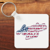 America 250 Vlag Script Semiquincentennial Ontwerp Sleutelhanger (Voorkant)