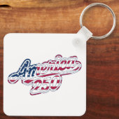 America 250 Vlag Script Semiquincentennial Ontwerp Sleutelhanger (Achterkant)