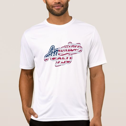America 250 Vlag Script Semiquincentennial Ontwerp T-shirt (Voorkant)