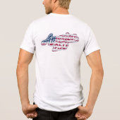 America 250 Vlag Script Semiquincentennial Ontwerp Tri-Blend Shirt (Achterkant)